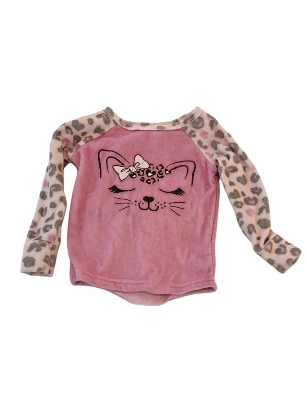 Baby Shirt Betsey Johnson Girls Pink Long Raglan Sleeve Animal Cat Print Top 12M